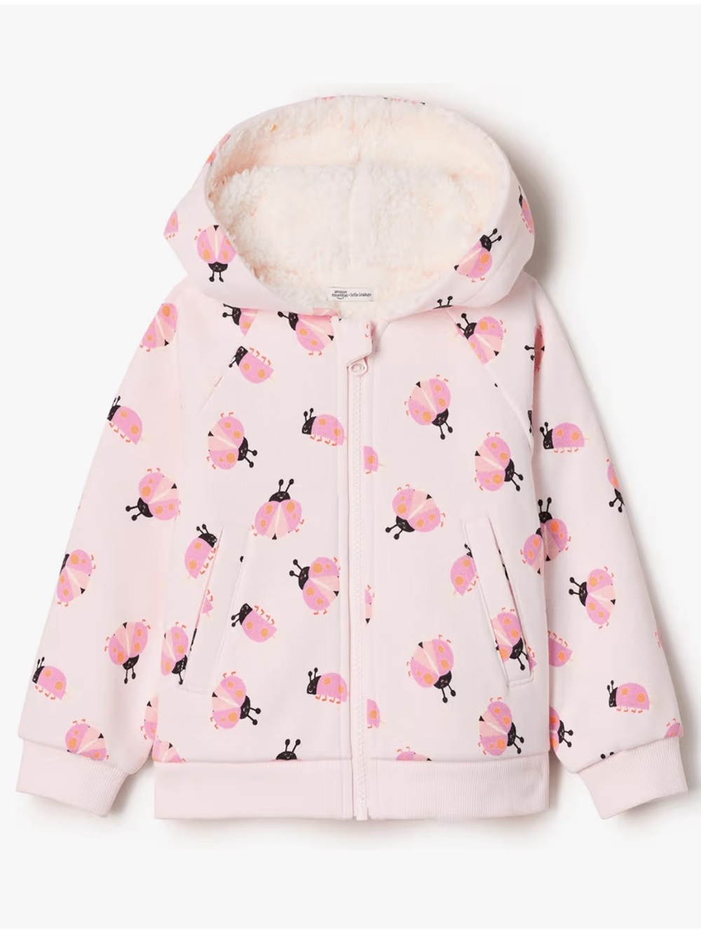 Amazon Essentials x Sofia Grainge Pink Ladybug French Terry Zip Sweatshirt